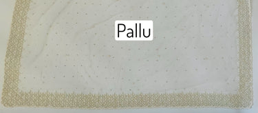 Handmade Premium Beaded Net Saree | Off White | Hand Embroidery | Ships from California